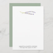 水彩ラベンダーノテパーソナライズされたカーズ ノートカード (正面/裏面)