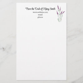 水彩ラベンダーパーソナライズされた固定 便箋