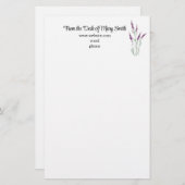 水彩ラベンダーパーソナライズされた固定 便箋 (正面/裏面)