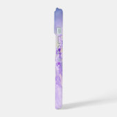 水彩ラベンダーパープルフラワーズガーデンフローラ iPhone 15ケース (左側面)