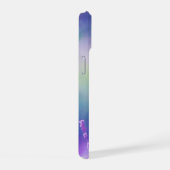 水彩ラベンダーパープルフラワーズガーデンフローラ iPhone 15ケース (右側面)