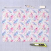 水彩ラベンダーピンクブライトフェザー春 薄葉紙 (クラフト)