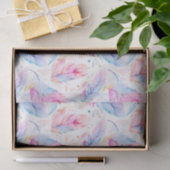 水彩ラベンダーピンクブライトフェザー春 薄葉紙 (ギフト)