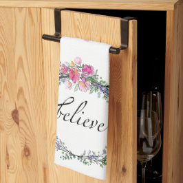 水彩ラベンダーピンクワイルドバラ信じ, キッチンタオル