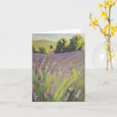 水彩ラベンダーフィールドのカスタマイズ可能 カード (黄色い花)