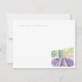 水彩ラベンダーフィールドパーソナルノートカード ノートカード (正面)