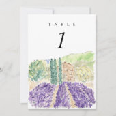 水彩ラベンダーフィールド5x7結婚インチテーブルNo (正面)