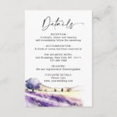 水彩ラベンダーフラワーズフィールド結婚ズ詳細 エンクロージャーカード (正面)