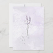 水彩ラベンダーフラワーズベビーシャワー 招待状 (裏面)