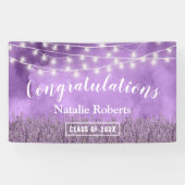 水彩ラベンダーフラワーズ卒業パーティー 横断幕 (横)