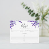 水彩ラベンダーフラワーズ春レシピカード ポストカード (スタンド正面)
