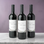 水彩ラベンダーフラワーズANYマイルストーン誕生日 ワインラベル