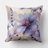 水彩ラベンダーフラワーパターン装飾用クッション クッション (正面)