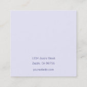 水彩ラベンダーフラワーリースイヤリングディスプレイ スクエア名刺 (裏面)