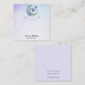 水彩ラベンダーフラワーリースイヤリングディスプレイ スクエア名刺 (正面/裏面)