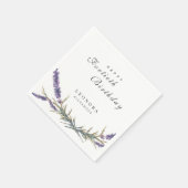 水彩ラベンダーフラワーANYマイルストーン誕生日 スタンダードカクテルナプキン (角)