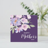 水彩ラベンダーフローラハッピーマザーデー シーズンカード (スタンド正面)