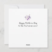 水彩ラベンダーフローラハッピーマザーデー シーズンカード (裏面)