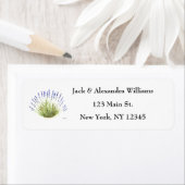 水彩ラベンダーフローラハーブ差出人住所 ラベル (インサイチュ)