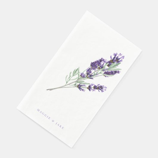 水彩ラベンダーフローラパーソナライズされた結婚ズ (コーナー)