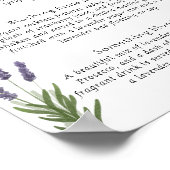 水彩ラベンダーブライダルシグネチャードリンクメニュー ポスター (角)