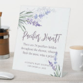 水彩ラベンダーベビーシャワーおしゃぶり狩りゲーム 台座サイン (インサイチュ)