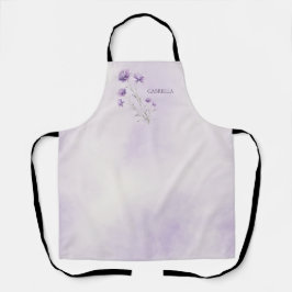 水彩ラベンダーメドウヤドフラワーマザーの日 エプロン