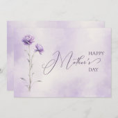 水彩ラベンダーメドウヤドフラワーマザーズ日 シーズンカード (正面/裏面)