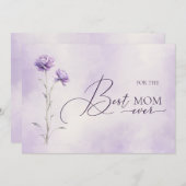 水彩ラベンダーメドウヤドフラワーマザーズ日 シーズンカード (正面/裏面)