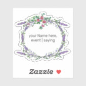 水彩ラベンダーユーカリプトゥスヴィンテージ赤いバラ シール (シート)