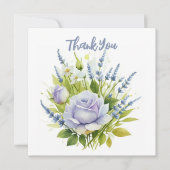 水彩ラベンダーワイルドフラワー サンキューカード (正面)