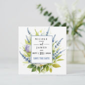 水彩ラベンダーワイルドフラワー セーブザデート (スタンド正面)