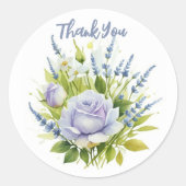 水彩ラベンダーワイルドフラワー ラウンドシール (正面)