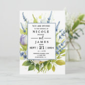 水彩ラベンダーワイルドフラワー 招待状 (スタンド正面)