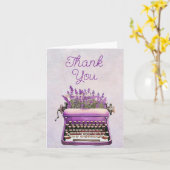 水彩ラベンダーヴィンテージタイプライター カード (黄色い花)