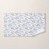 水彩ラベンダー及びユーカリ模様 バスタオルセット (ハンドタオル)