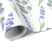 水彩ラベンダー及びユーカリ模様 ラッピングペーパー (ロールコーナー)