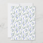 水彩ラベンダー及びユーカリ模様 招待状 (裏面)