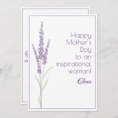 水彩ラベンダー母の日 シーズンカード (正面/裏面)