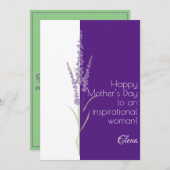 水彩ラベンダー紫のミニマリスト母の日 シーズンカード (正面/裏面)