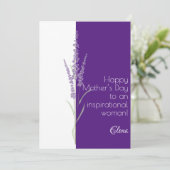 水彩ラベンダー紫のミニマリスト母の日 シーズンカード (スタンド正面)