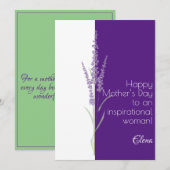 水彩ラベンダー紫のミニマルな母の日 シーズンカード (正面/裏面)