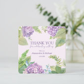 水彩ラベンダー紫陽花ウェディング感謝カード 招待状 (スタンド正面)