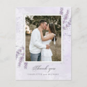 水彩ラベンダー結婚の感謝していフォトp ポストカード (正面)