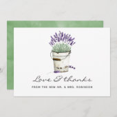 水彩ラベンダー結婚ズ サンキューカード (正面/裏面)