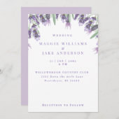 水彩ラベンダー結婚ズ 招待状 (正面/裏面)