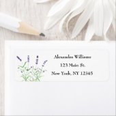 水彩ラベンダー花卉植物宛名ラベル ラベル (インサイチュ)