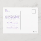 水彩ラベンダー葬式お名前&日付 ポストカード (裏面)