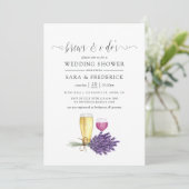 水彩ラベンダー　アイドゥーズの前に一杯 招待状 (スタンド正面)