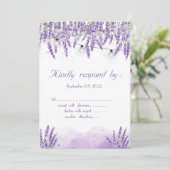水彩ラベンダー ストリング ライト 招待状 (スタンド正面)